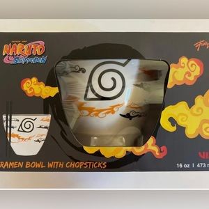 Naruto Shippuden Hidden Leaf Village Ramen Bowl With Chopsticks